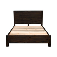 4 Pieces Bedroom Suite in Solid Wood Veneered Acacia Construction Timber Slat Double Size Chocolate Colour Bed, Bedside Table & Tallboy Furniture > Bedroom V43-BDS-NOW-4PC-TBY-DCH Online Furniture