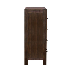 4 Pieces Bedroom Suite in Solid Wood Veneered Acacia Construction Timber Slat Double Size Chocolate Colour Bed, Bedside Table & Tallboy Furniture > Bedroom V43-BDS-NOW-4PC-TBY-DCH Online Furniture