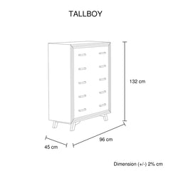 4 Pieces Bedroom Suite King Size Silver Brush in Acacia Wood Construction Bed, Bedside Table & Tallboy Furniture > Bedroom V43-BDS-SSH-4PC-TBY-K Online Furniture