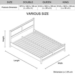 4 Pieces Bedroom Suite Natural Wood Like MDF Structure King Size Oak Colour Bed, Bedside Table & Dresser Furniture > Bedroom V43-BDS-CEL-4PC-DRS-KOK Online Furniture