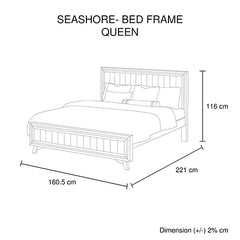 4 Pieces Bedroom Suite Queen Size Silver Brush in Acacia Wood Construction Bed, Bedside Table & Dresser Furniture > Bedroom V43-BDS-SSH-4PC-DRS-Q Online Furniture