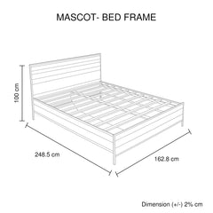 4 Pieces Bedroom Suite with Particle Board Contraction and Metal Legs Queen Size Oak Colour Bed, Bedside Table & Tallboy Furniture > Bedroom V43-BDS-MASQOK-4PC Online Furniture