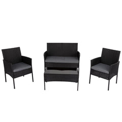 4 Seater Wicker Outdoor Lounge Set - Black Furniture > Outdoor V264-OTF-529S-BLK Online Furniture