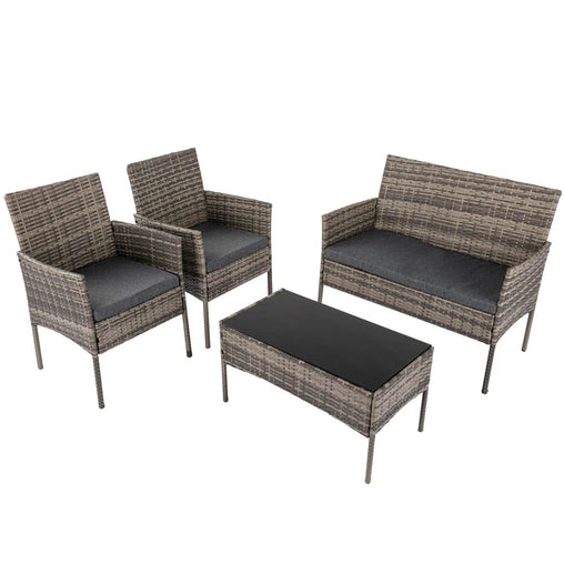 4 Seater Wicker Outdoor Lounge Set - Mixed Grey Furniture > Outdoor V264-OTF-529S-LGR Online Furniture