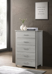 5 Chest Of Drawers Tallboy In White Oak Furniture > Bedroom V80-SV-T5B7410-WW Online Furniture