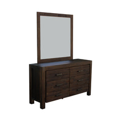 5 Pieces Bedroom Suite in Solid Wood Veneered Acacia Construction Timber Slat Double Size Chocolate Colour Bed, Bedside Table, Tallboy & Dresser Furniture > Bedroom V43-BDS-NOW-5PC-TBY-DRS-DCH Online Furniture