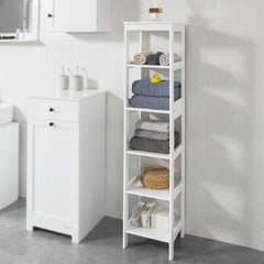 5 Tier Bathroom Shelf Cabinet, White Furniture > Bathroom V178-67484 Online Furniture