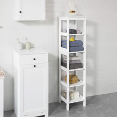 5 Tier Bathroom Shelf Cabinet, White Furniture > Bathroom V178-67484 Online Furniture