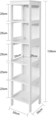 5 Tier Bathroom Shelf Cabinet, White Furniture > Bathroom V178-67484 Online Furniture