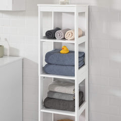 5 Tier Bathroom Shelf Cabinet, White Furniture > Bathroom V178-67484 Online Furniture