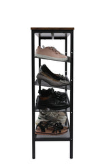 5-Tier Large Shoe Rack Shelf Stand Flat & Slant Adjustable Storage Organizer 100 cm Furniture > Living Room V278-SHOE-RACK-L-100 Online Furniture