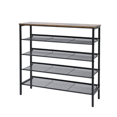 5-Tier Large Shoe Rack Shelf Stand Flat & Slant Adjustable Storage Organizer 100 cm Furniture > Living Room V278-SHOE-RACK-L-100 Online Furniture