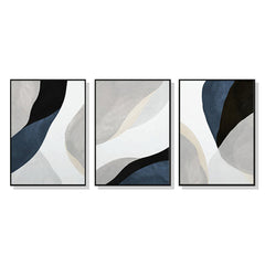 50cmx70cm Abstract Navy Blue 3 Sets Black Frame Canvas Wall Art Home & Garden > Wall Art V207-1338 Online Furniture