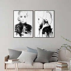 50cmx70cm Watercolor Sketch 2 Sets Black Frame Canvas Wall Art Home & Garden > Wall Art V207-1350 Online Furniture