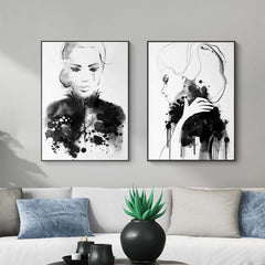 50cmx70cm Watercolor Sketch 2 Sets Black Frame Canvas Wall Art Home & Garden > Wall Art V207-1350 Online Furniture