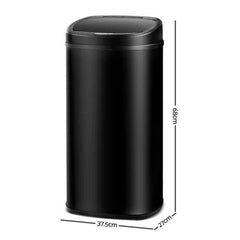 58L Motion Sensor Rubbish Bin - Black - ozily