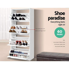 60 Pairs Shoe Cabinet Shoes Rack Storage Organiser Shelf Cupboard Drawer - ozily