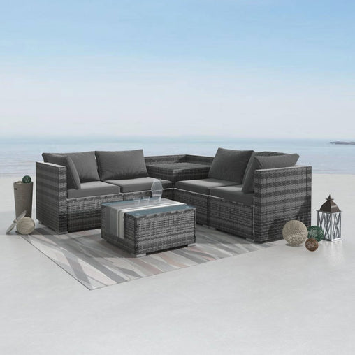 6PCS Outdoor Modular Lounge Sofa Coogee - Grey Furniture > Outdoor V264-OTF-508S-LGR Online Furniture