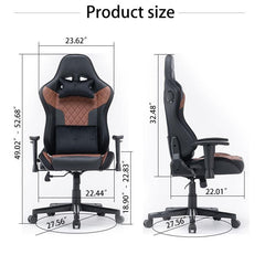 7 RGB Lights Bluetooth Speaker Gaming Chair Ergonomic Racing chair 165° Reclining Gaming Seat 4D Armrest Footrest Black Furniture > Bar Stools & Chairs V255-GCHAIR-34-BBLACK Online Furniture