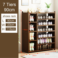 7 Tier Tower Bamboo Wooden Shoe Rack Boot Shelf Stand Storage Organizer Furniture > Office V255-BOOTRACK-7T90-DB Online Furniture