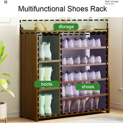 7 Tier Tower Bamboo Wooden Shoe Rack Boot Shelf Stand Storage Organizer Furniture > Office V255-BOOTRACK-7T90-DB Online Furniture