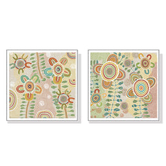 70cmx70cm Lovely Pattern 2 Sets White Frame Canvas Wall Art Home & Garden > Wall Art V207-2106 Online Furniture