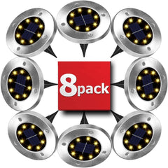 8 Pack LED Solar Pathway Lights Outdoor Solar Ground Lights (Warm White) Home & Garden > Garden Lights V178-14728 Online Furniture