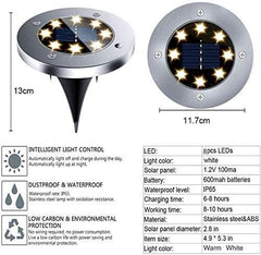 8 Pack LED Solar Pathway Lights Outdoor Solar Ground Lights (Warm White) Home & Garden > Garden Lights V178-14728 Online Furniture