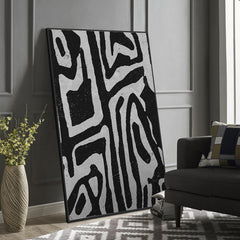 80cmx120cm Abstract Black Artwork Black Frame Canvas Wall Art Home & Garden > Wall Art V207-1471 Online Furniture