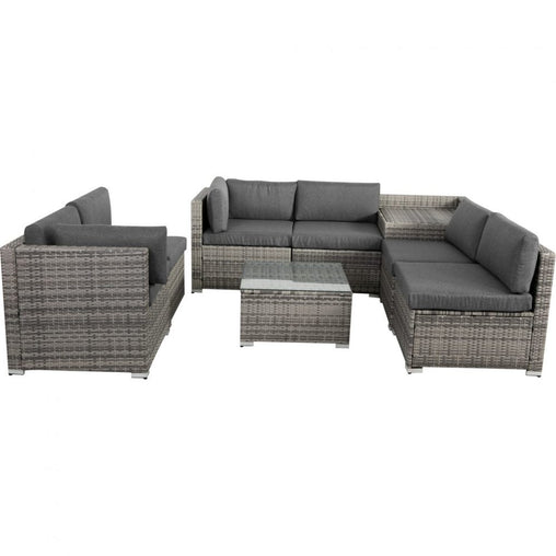 8PCS Outdoor Furniture Modular Lounge Sofa Lizard - Grey Furniture > Outdoor V264-OTF-509S-LGR Online Furniture