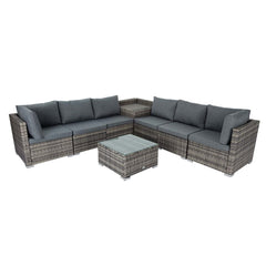 8PCS Outdoor Furniture Modular Lounge Sofa Lizard - Grey Furniture > Outdoor V264-OTF-509S-LGR Online Furniture