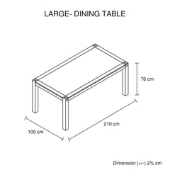 9 Pieces Dining Suite 210cm Large Size Dining Table & 8X Chairs with Solid Acacia Wooden Base in Oak Colour Furniture > Dining V43-DS-NOW-9PC-OK Online Furniture