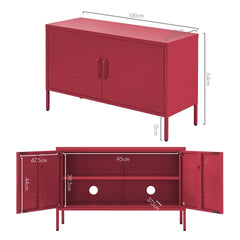 ArtissIn Buffet Sideboard Locker Metal Storage Cabinet - BASE Pink - ozily