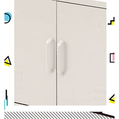 ArtissIn Buffet Sideboard Locker Metal Storage Cabinet - BASE White - ozily