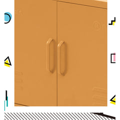 ArtissIn Buffet Sideboard Locker Metal Storage Cabinet - BASE Yellow - ozily