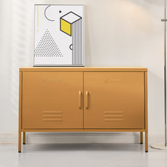 ArtissIn Buffet Sideboard Locker Metal Storage Cabinet - BASE Yellow - ozily