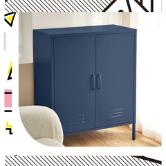 ArtissIn Buffet Sideboard Locker Metal Storage Cabinet - SWEETHEART Blue - ozily