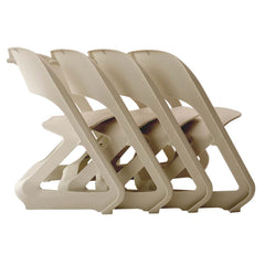ArtissIn Set of 4 Dining Chairs Office Cafe Lounge Seat Stackable Plastic Leisure Chairs Beige - ozily