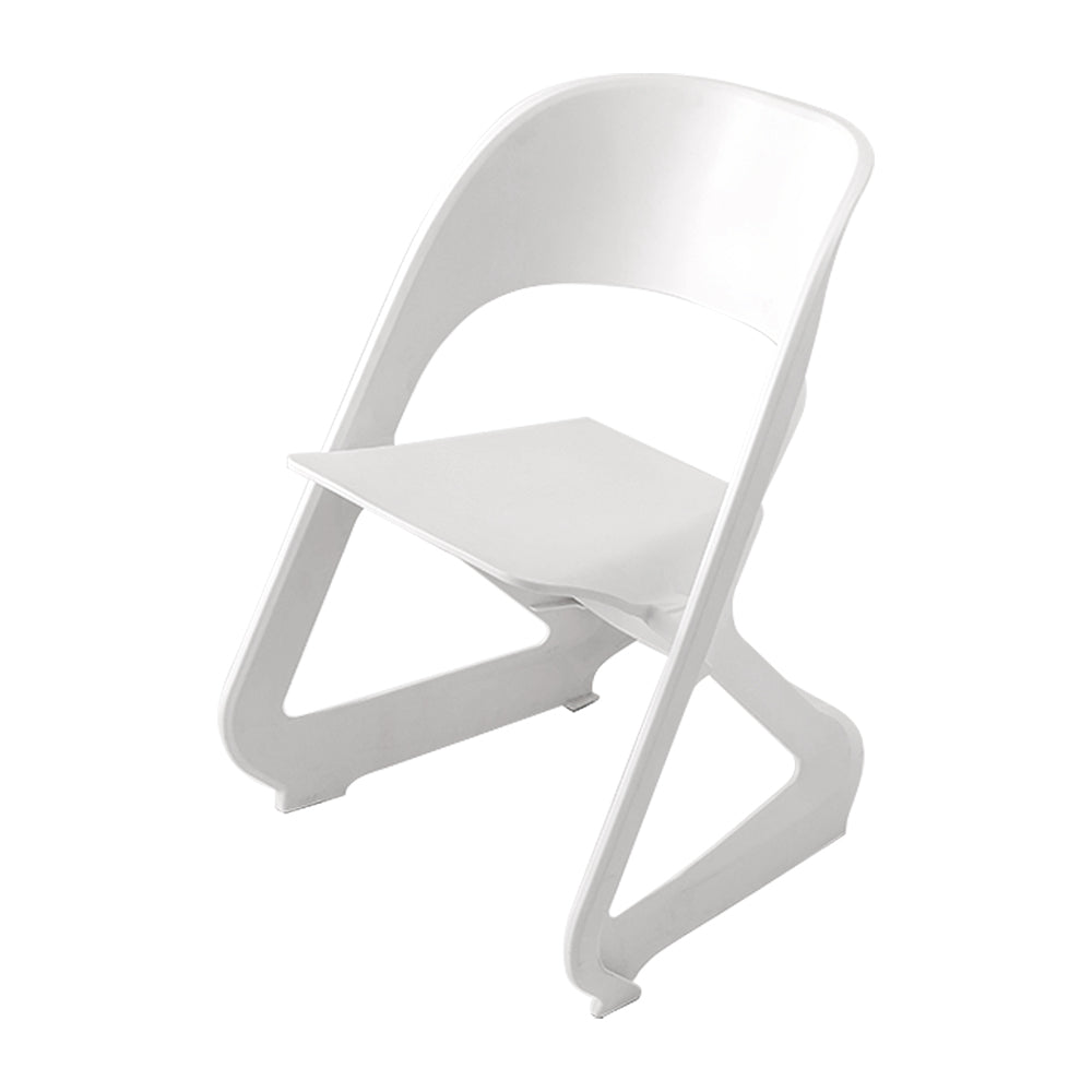 ArtissIn Set of 4 Dining Chairs Office Cafe Lounge Seat Stackable Plastic Leisure Chairs White - ozily
