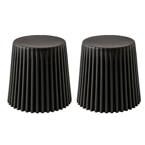 ArtissIn Set of 2 Cupcake Stool Plastic Stacking Bar Stools Dining Chairs Kitchen Black - ozily