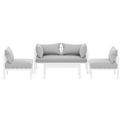 Gardeon 4 Seater Outdoor Sofa Set Aluminium Lounge Setting - ozily
