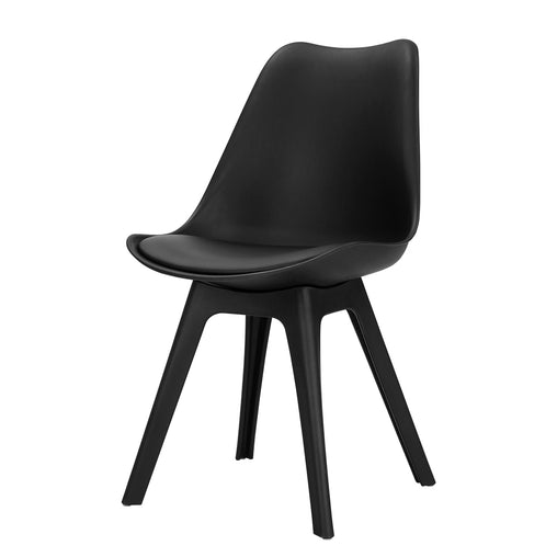 Artiss Set of 4 Retro Padded Dining Chair - Black - ozily