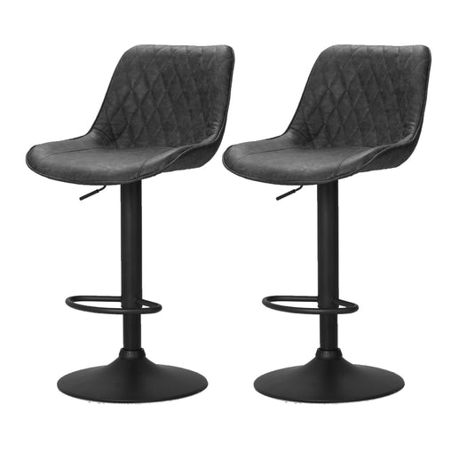 Artiss Set of 2 Bar Stools Kitchen Stool Chairs Metal Barstool Dining Chair Black Rushal - ozily