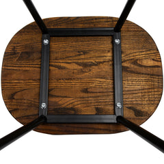 Artiss Set of 2 Elm Wood Backless Bar Stools 65cm - Black and Dark Natural - ozily