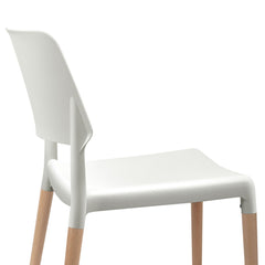 Artiss Set of 4 Wooden Stackable Dining Chairs - White - ozily