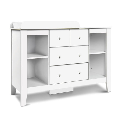 Keezi Baby Change Table Tall boy Drawers Dresser Chest Storage Cabinet White - ozily