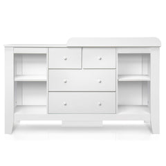 Keezi Baby Change Table Tall boy Drawers Dresser Chest Storage Cabinet White - ozily