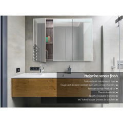 Cefito Bathroom Vanity Mirror with Storage Cabinet - Natural - ozily