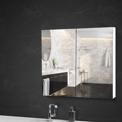 Cefito Bathroom Vanity Mirror with Storage Cavinet - White - ozily