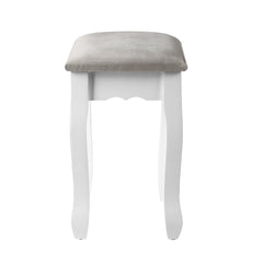 Artiss Dressing Table Stool Makeup Chair Bedroom Vanity Velvet Fabric Grey - ozily